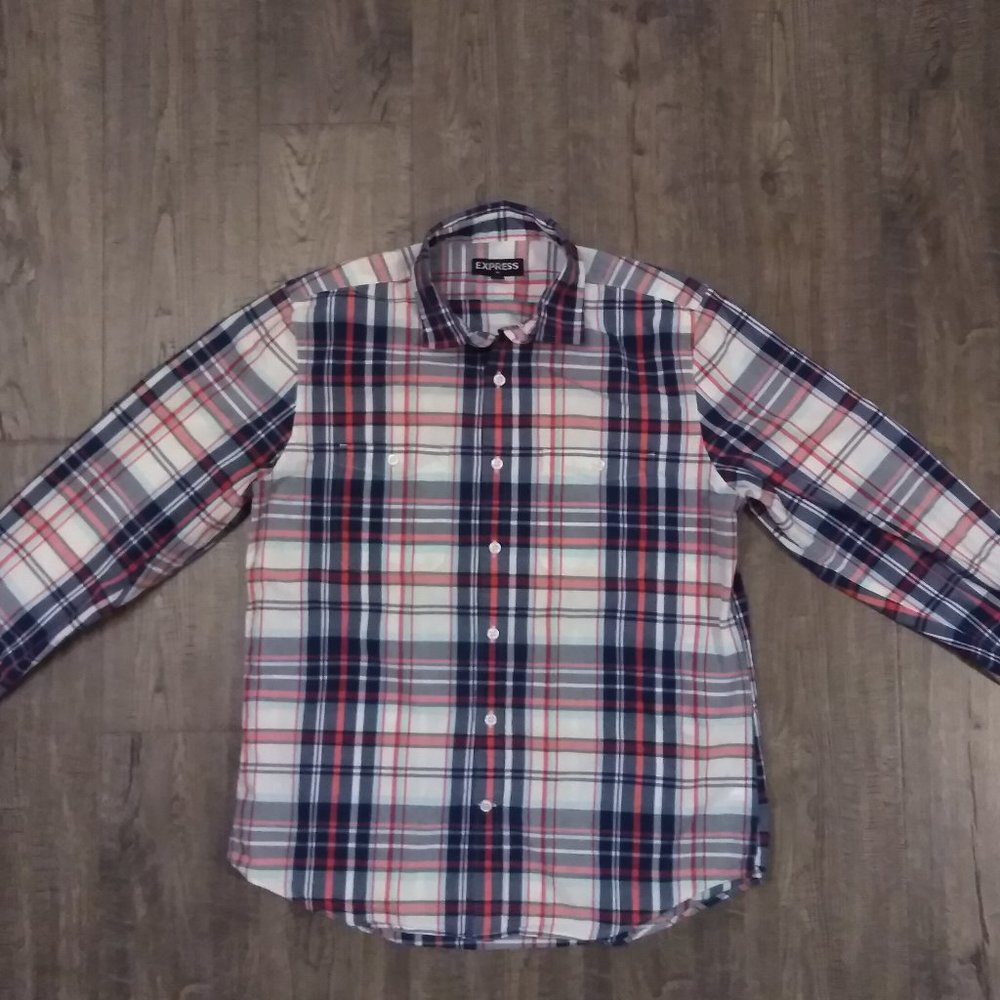 Express Long Sleeve Plaid Shirt
